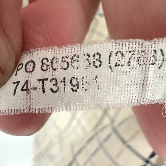 Tommy Bahama | Medium | Silk/Linen Blend Cream/Blue Check Short Sleeve Shirt - Picture 5 of 5